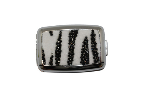 Zebra Enhanced with Crystal Stones Pillboxes