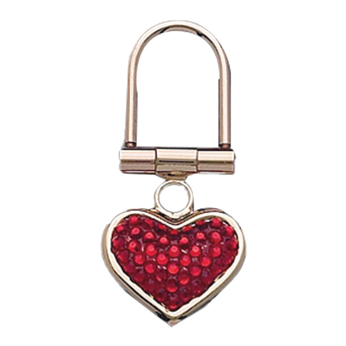 RED STONED HEART KEYCHAIN