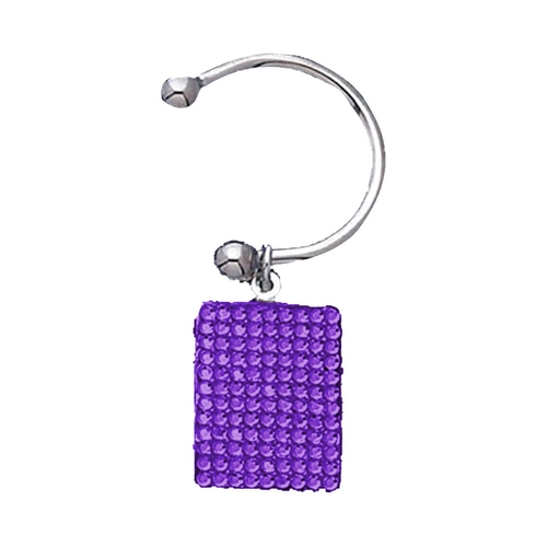 AMYTHYST Keychain with Rectangular Swarovski Rhinestone Crystals