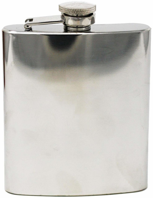 7 oz Pocket Hip Alcohol Liquor Flask in Shiny Print - Made from 304 (18/8) Food Grade Stainless Steel