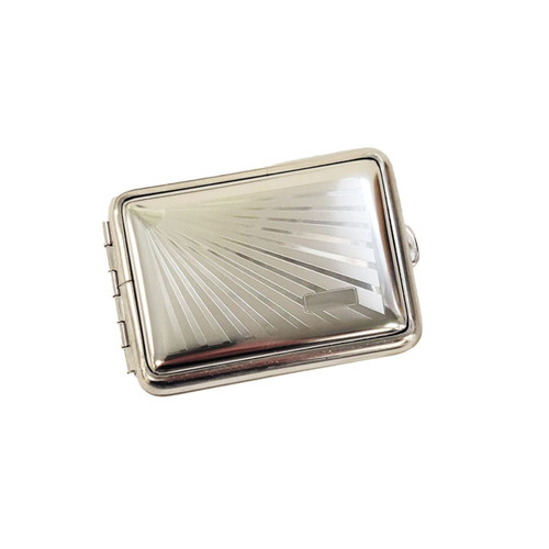Silver Sunrise Lines Design Purse Portable Pill Box (2 Compartments)