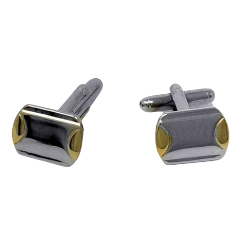 Men's PlatinumPlated Golden Edges Cufflinks in Gift Box