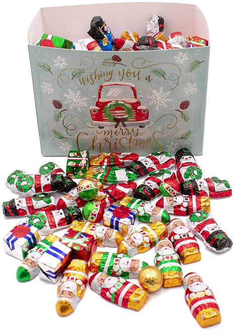 MADE IN USA Individually FoilWrapped Christmas Milk Chocolates (Assorted  2 lb) (Christmas Wishes Truck)