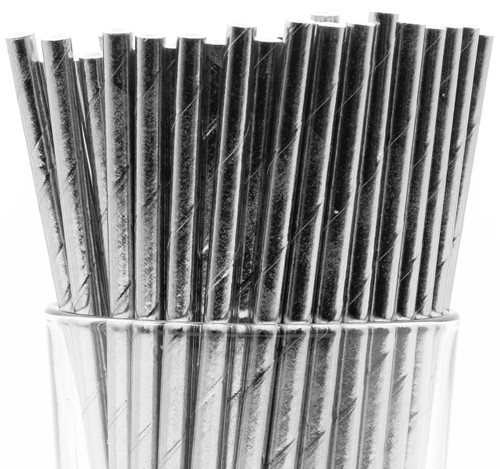 Silver Foil Wrapped Paper Straws