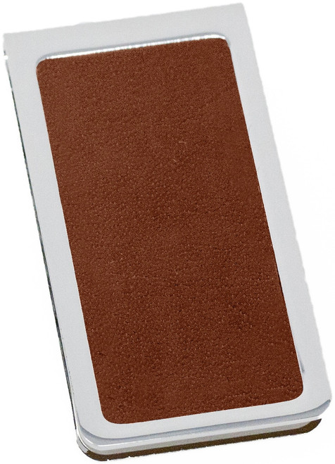 Set of 2 ChromePlated Stainless Steel Money Clip With Leather Insert (Smooth Tan)