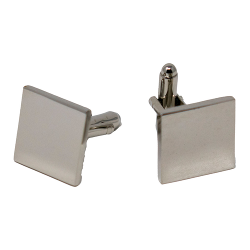 Men's PlatinumPlated Silver Square Cufflinks in Gift Box