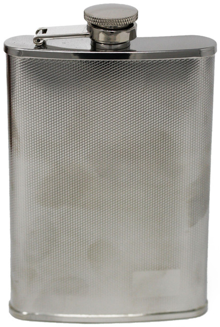 8 oz Pocket Hip Alcohol Liquor Flask in Etched Trellis Print  Made from 304 (18/8) Food Grade Stainless Steel