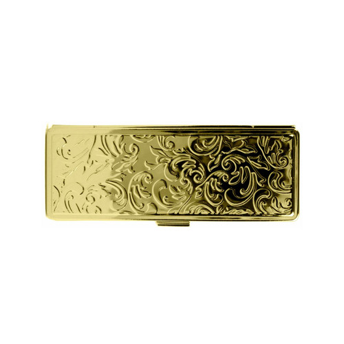 Gold Victorian Print Boxed Travel Lipstick Case With Mirror