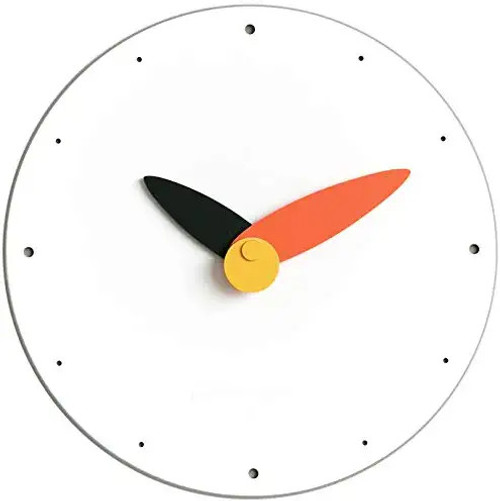 Modern Minimalist Orange & Black Wall Clock