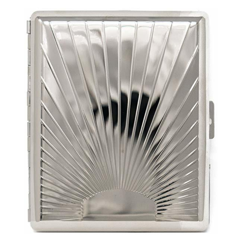 Silver Sunrise (20 100s) Etched MetalPlated Cigarette Case & Stash Box