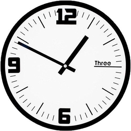 Modern Minimalist Bold Black on White Wall Clock