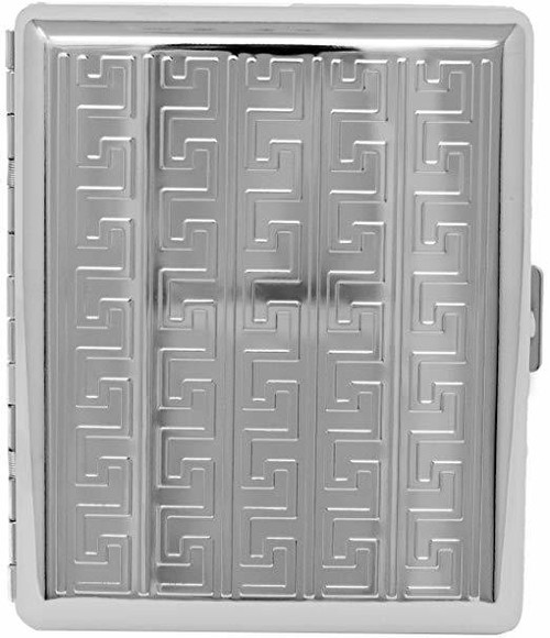 Silver Waves (20 100s) Etched MetalPlated Cigarette Case & Stash Box