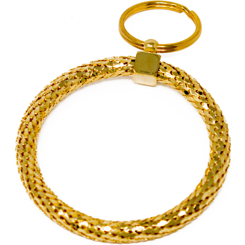 Vintage Gold and Silver Metal Mesh Jewelry Keychain (Gold Large Circle)