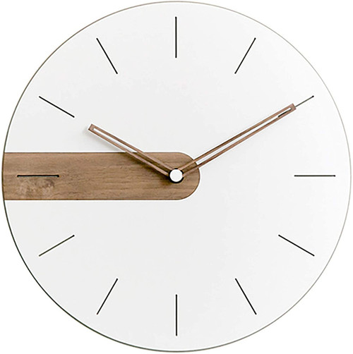 Modern Minimalist Exposed Wood Silent Wall Clock (Numberless)