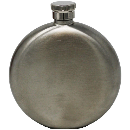 Silver Diamond Print 5 oz Discrete Round Pocket Alcohol Liquor Flask (Made from 304 (18/8) Food Grade Stainless Steel)