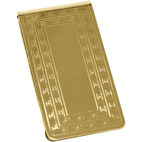 Set of 2 ChromePlated Stainless Steel Money Clips in Gold (Grecian Key Print)