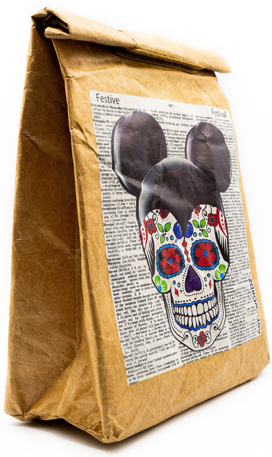 De Los Mousetous  Reusable & Insulated Tyvek Paper Kraft Art Lunch Bag  8 hours Hot or Cold