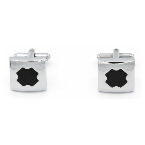 Men's PlatinumPlated Black X Cufflinks in Gift Box