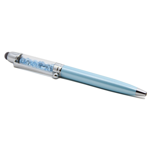 Pastel Collection Sky Blue Stylus Tip Ballpoint Pen, Medium Point, With Swarovski CrystalFilled Body