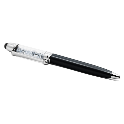 Pastel Collection Starry Black Stylus Tip Ballpoint Pen, Medium Point, With Swarovski CrystalFilled Body