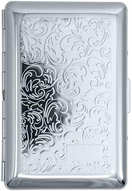 Silver Victorian Scroll (7 Kings) MetalPlated Cigarette Case & Stash Box