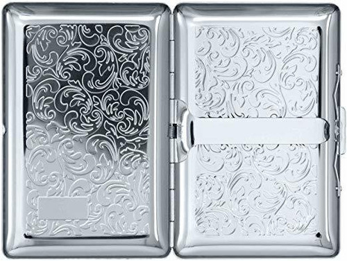 Silver Victorian Scroll (7 Kings) MetalPlated Cigarette Case & Stash Box