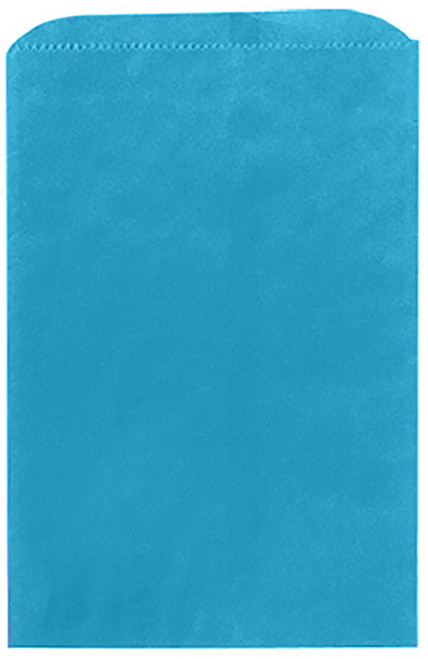 Made in USA 125Count Party Favor Blue Kraft Paper Flat Merchandise Bags (6.25" X 9.25")