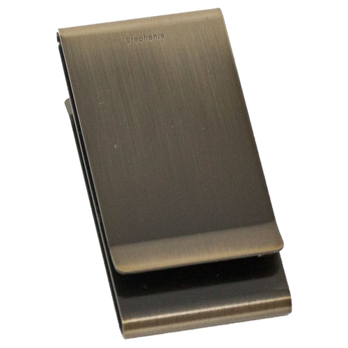Set of 2  DoubleSided ChromePlated Stainless Steel Boxed Money Clip (Brass)