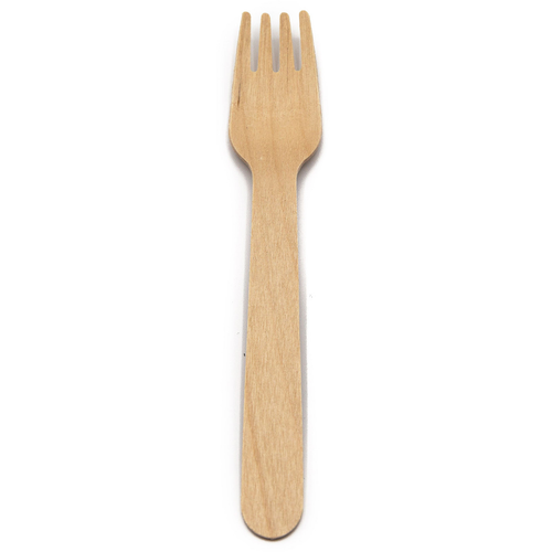 Pack of 150 Disposable 6.5" Natural Birchwood Wooden Forks (Compostable & Biodegradable)