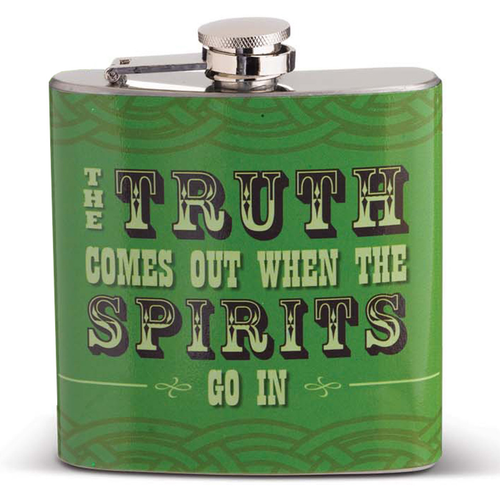 Truth & Spirits  6 oz Stainless Steel Alcohol Flask Special Celebrations and Occasions