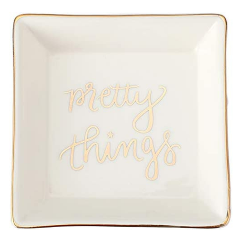 Pretty Things Ceramic Trinket Plate and Decorative Jewelry Dish