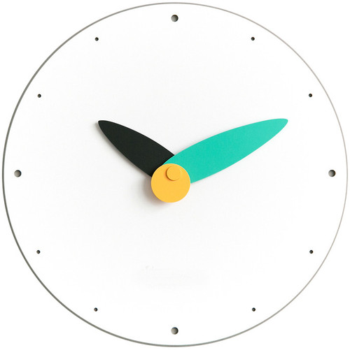 Modern Minimalist Teal & Black Wall Clock