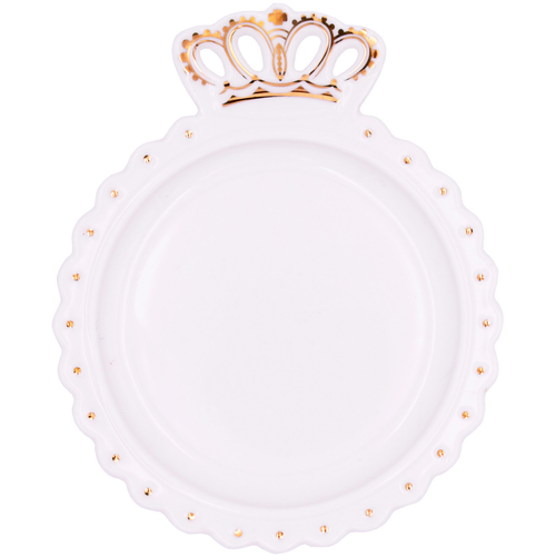 Queen's Crown Ceramic Trinket Plate and Decorative Jewelry Dish