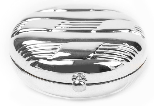 Modern and Minimal 1:3x Magnified Compact DoubleSided Mirror (Silver Lines)