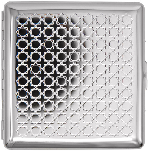 Silver Cross Circle Compact (Half Pack Kings) MetalPlated Cigarette Case & Stash Box