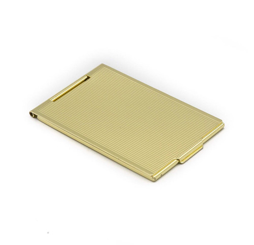 Gold Rectangluar Folding Compact Pocket Makeup Mirror Double Sided (With Ripple Pattern)