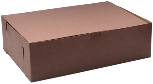 Made in USA Recycled Chocolate Kraft Cake Box & Rectangular Cake Boards (Pack of 5  Front Loading)