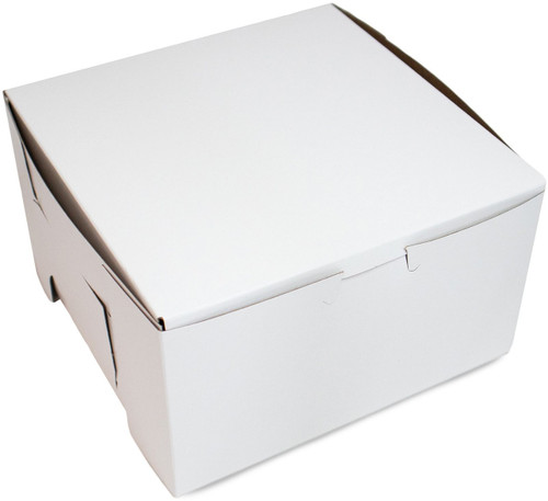 Made in USA 7" X 7" X 4" Recycled White Kraft Boxes for 4 Cupcakes & Inserts (Pack of 10  Front Loading)