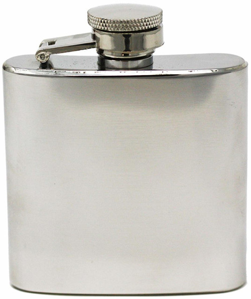 6 oz Brushed Steel Pocket Hip Alcohol Liquor Flask  Made from 304 (18/8) Food Grade Stainless Steel