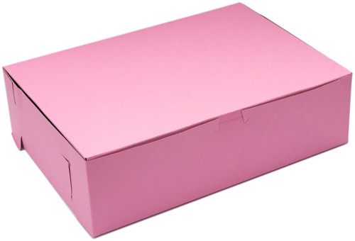 Made in USA Recycled Pink Kraft Cake Box & Rectangular Cake Boards (Pack of 5  Front Loading)