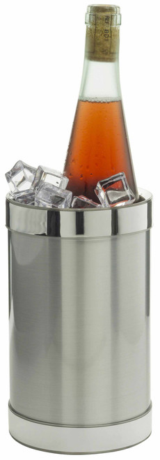 Hand Made In USA Double Walled Insulated Wine Chiller (Brushed Silver)