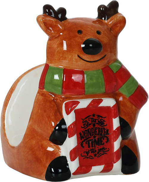 Christmas Themed Reindeer Ceramic Napkin Holder