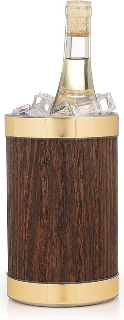 Mr. Ice Bucket By  Hand Made In USA Double Walled Insulated Wine Chiller (Walnut)