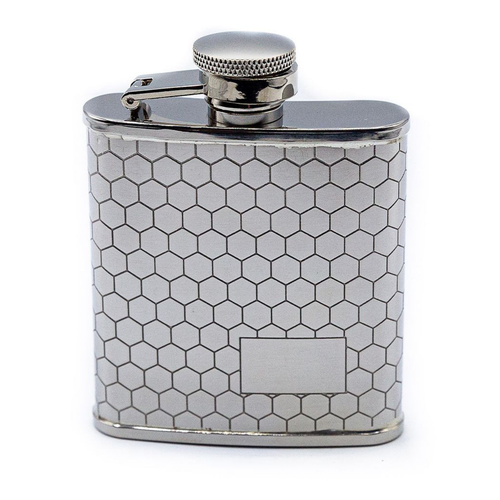 2.5-ounce honeycomb pattern flask