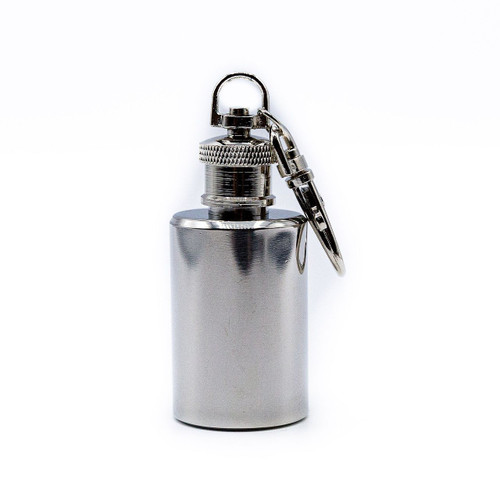 Stainless Steel 1 oz flask with keyring