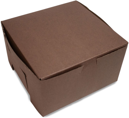 Made in USA 7" X 7" X 4" Recycled Chocolate Kraft Boxes for 4 Cupcakes & Inserts (Pack of 10  Front Loading)