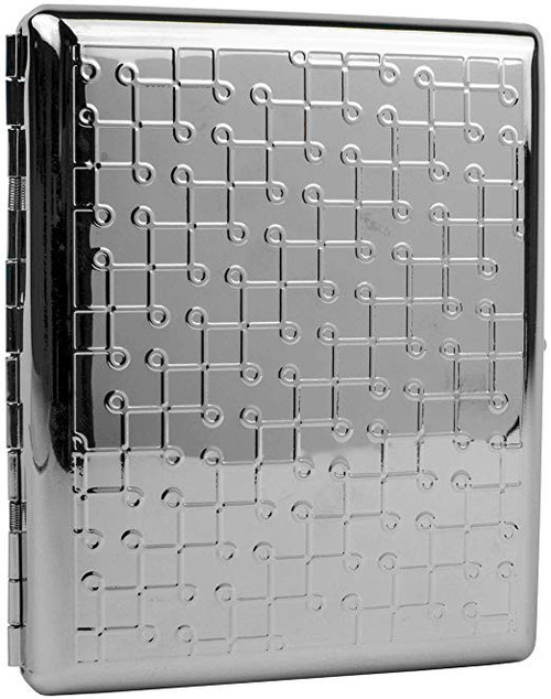 Silver Loops (20 100s) Etched MetalPlated Cigarette Case & Stash Box