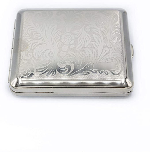 Made in Germany Vintage NicklePlated Stainless Steel Cigarette Cases (Floral, Kings)
