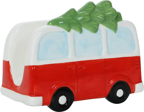 Christmas Themed Bus Ceramic Napkin Holder