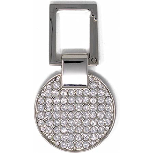 Silver Circle Keychain with Swarovski Rhinestone Crystals